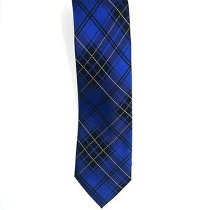Geoffrey Beene Men's Blue Tartan Designer Necktie